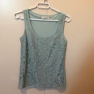 ⭐️4/$20⭐️Mint Green Lace Tank size 0